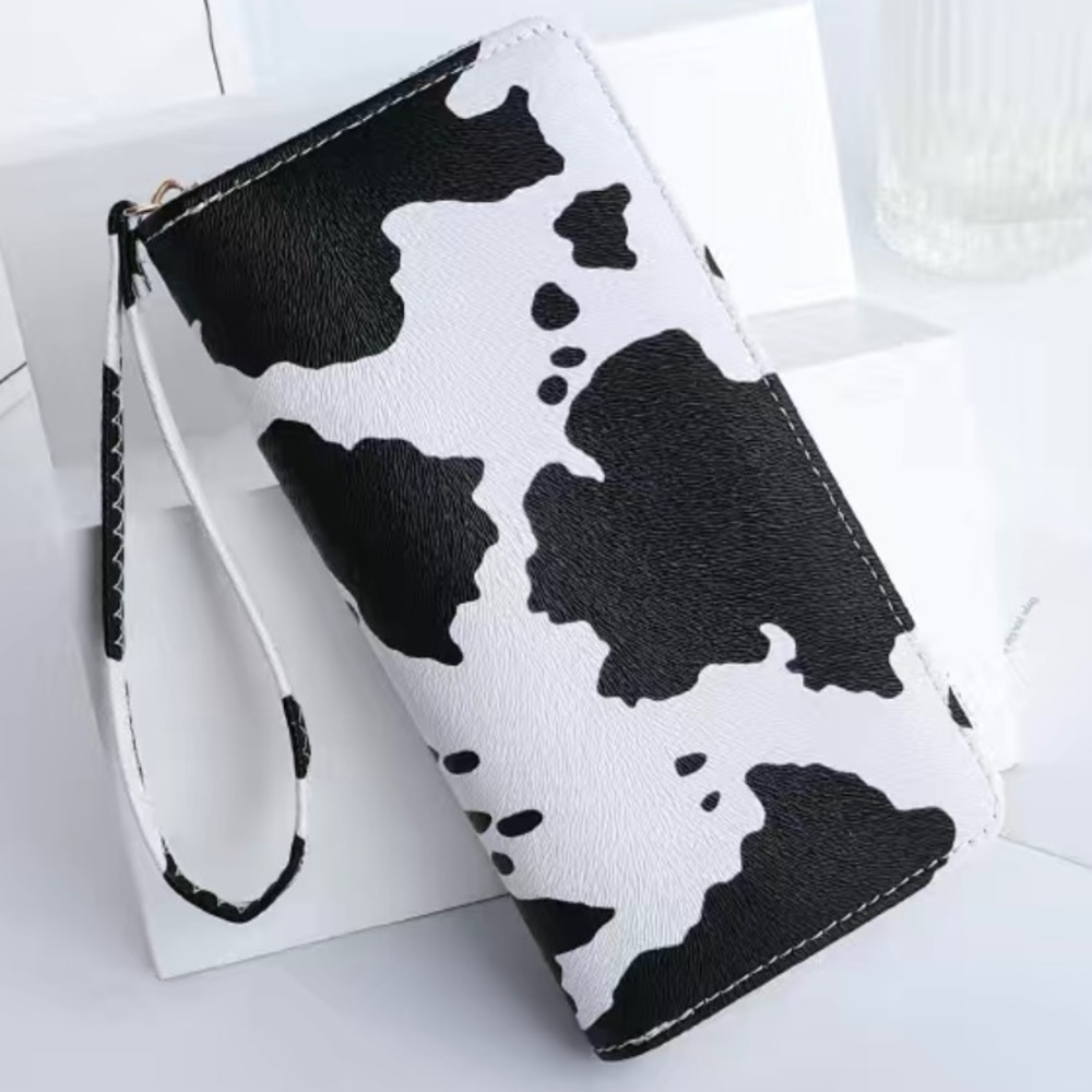 Beautiful cow print hand wallet